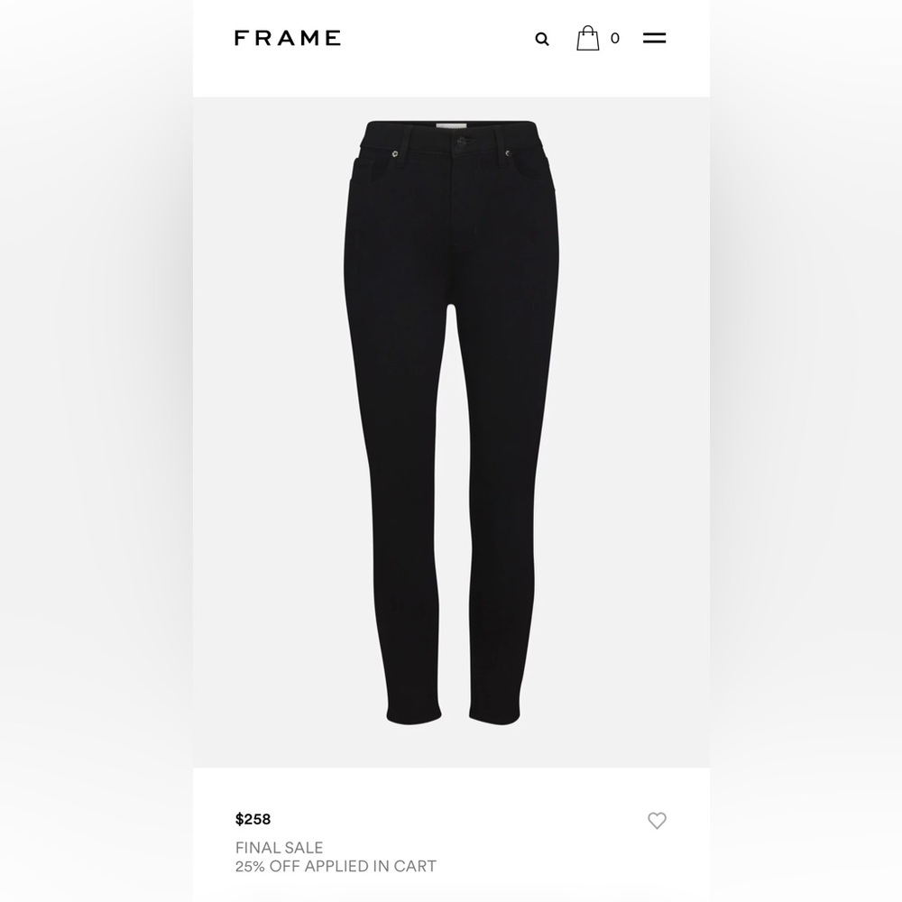 FRAME LE Black Denim jeans